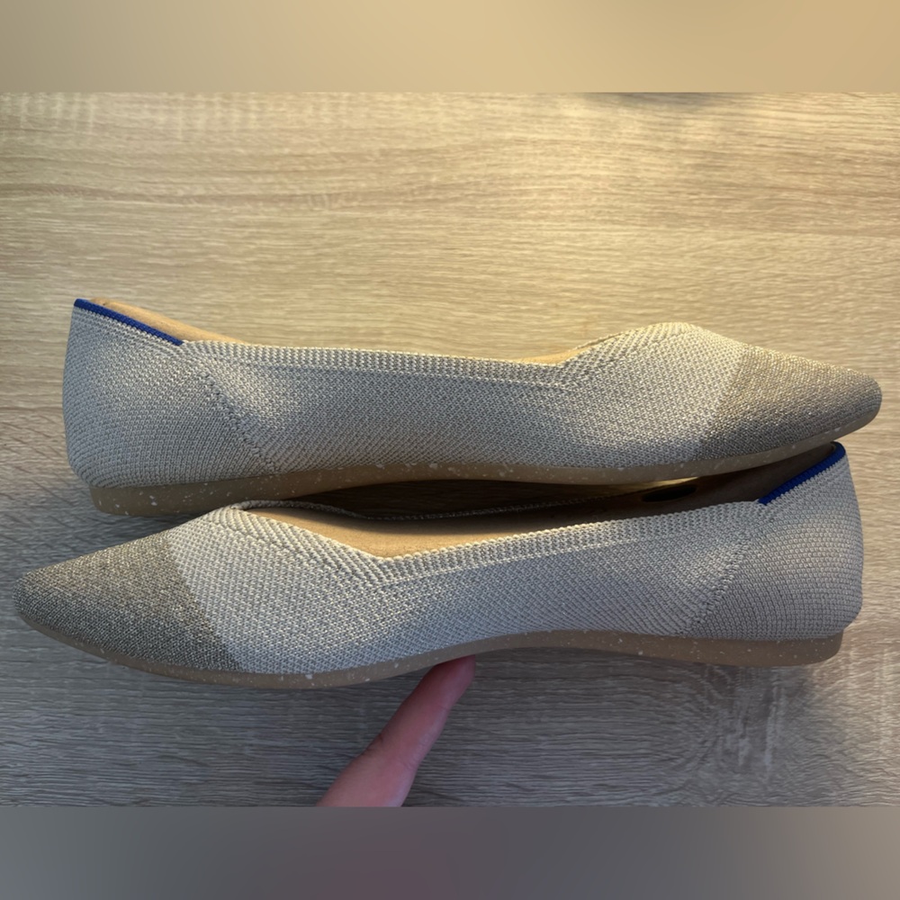 Rothy's Pointed Knit Flats in two tone Metallic Silver EUC - Picture 3 of 9